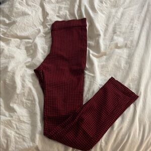 Garage Red and Black Leggings Textured Knit